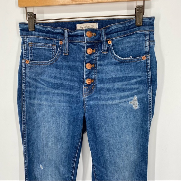 SOLD Madewell 10” High Rise Skinny Button Fly Released Hem Jeans - Picture 3 of 7